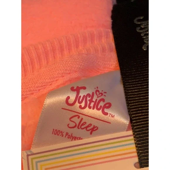 NEW JUSTICE Girls Pajama Set 2-Pc Small 7/8 Velvet Fleece PJs PINK Loungewear - Picture 12 of 12
